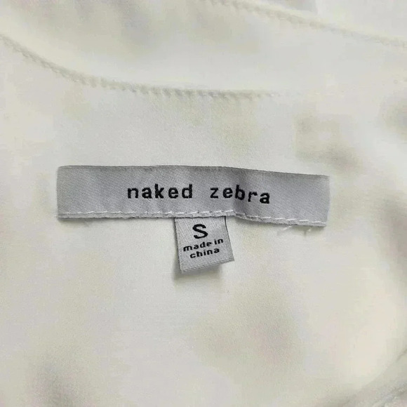 Naked Zebra Small Bright White Strappy Spaghetti Criss Cross Ruffle Layered Tank - Picture 9 of 10